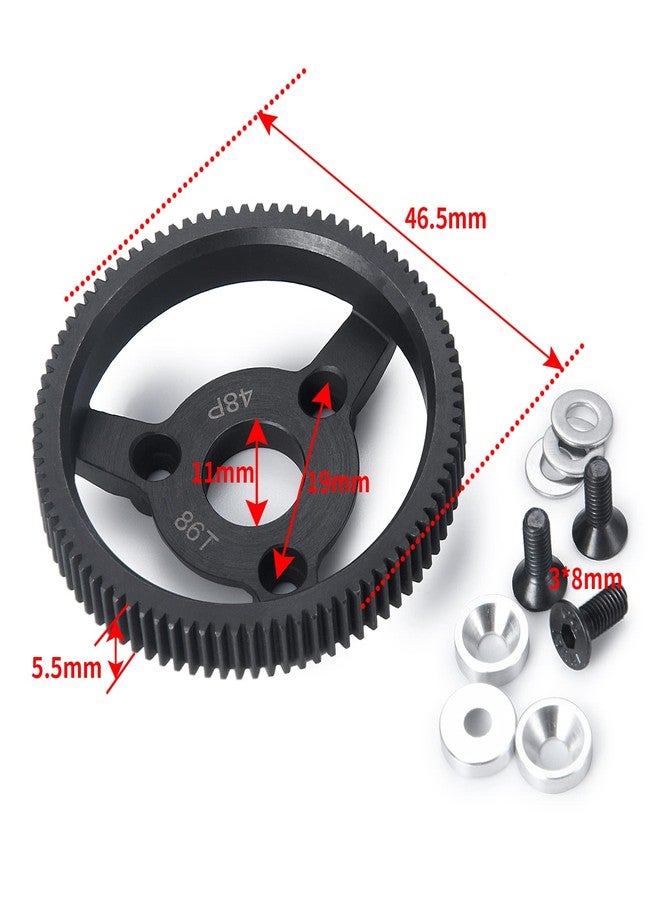 تروس ناقل الحركة الرئيسية من الصلب LSG 48P 76T 86T لسيارات Tra-xxas 1/10 Slash 2WD Stampede Rustler 2WD Bandit VXL XL-5 F-150 SVT (86T) - Image 2